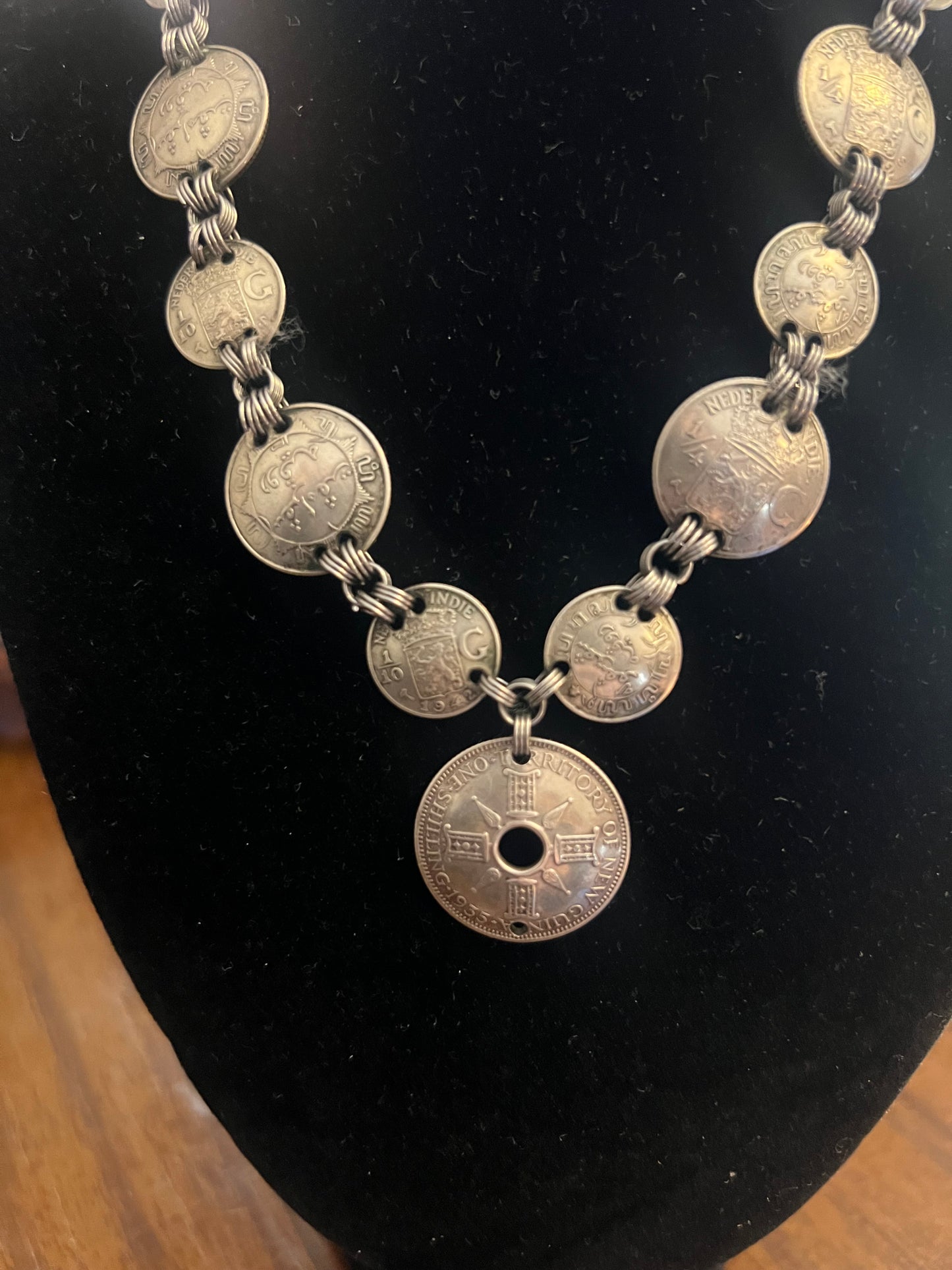 Vintage 1930’s Graduating Multi Foreign Coin Necklace