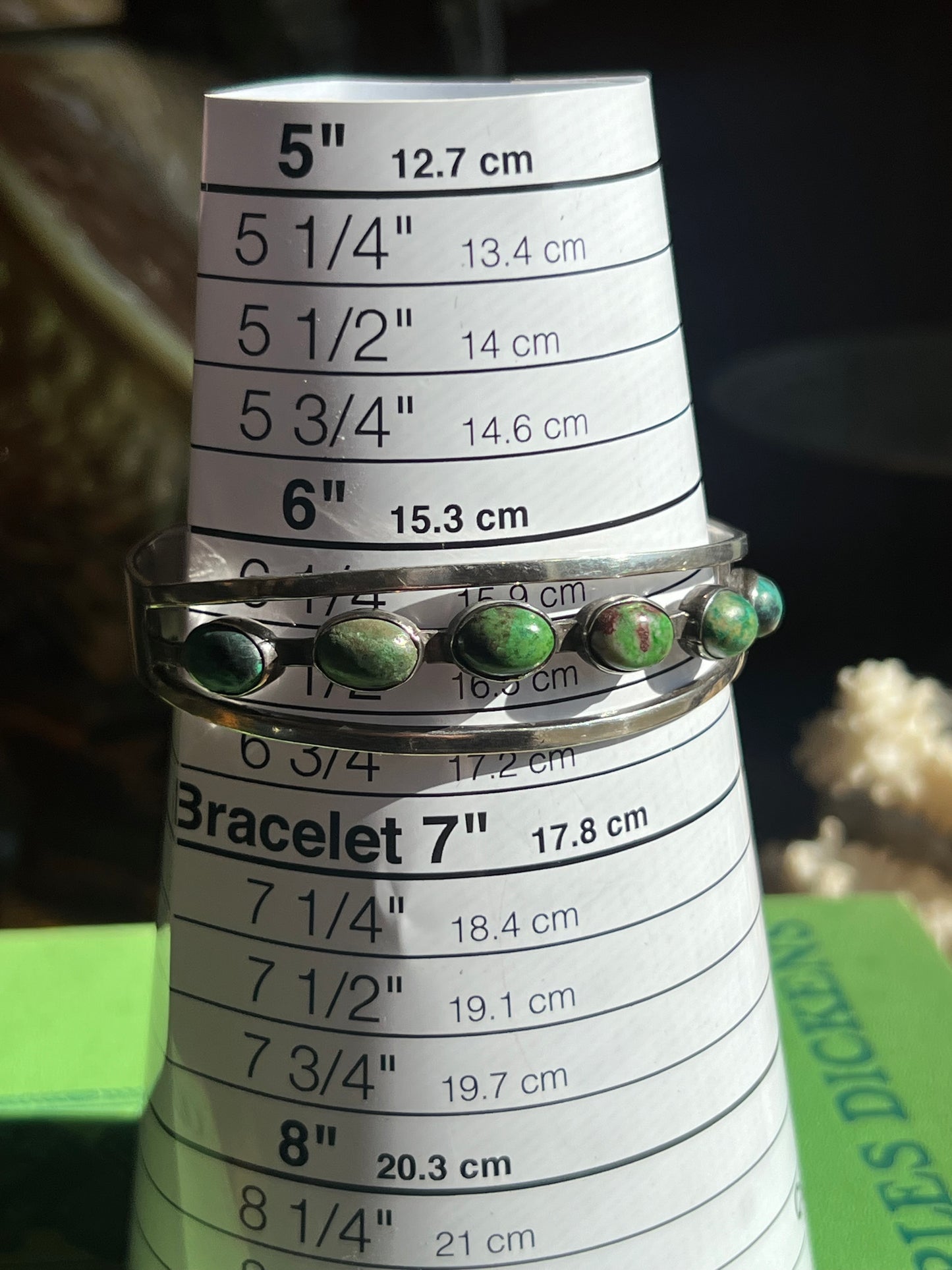 Green Turquoise 6-Stone Cuff