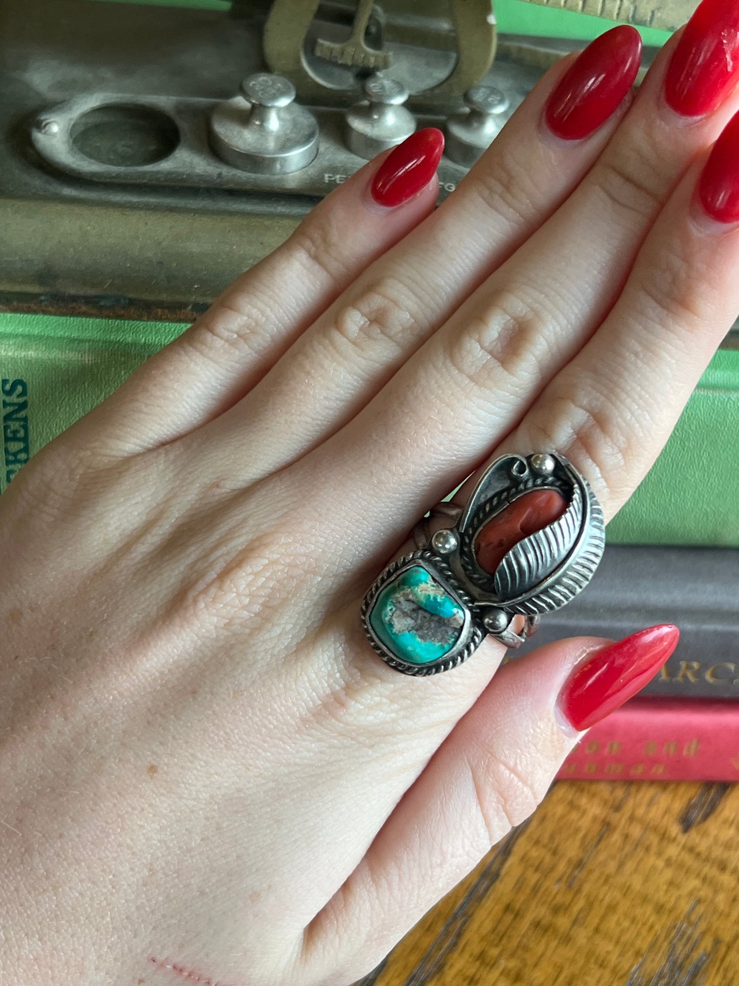 Old Pawn Double Stone Ring