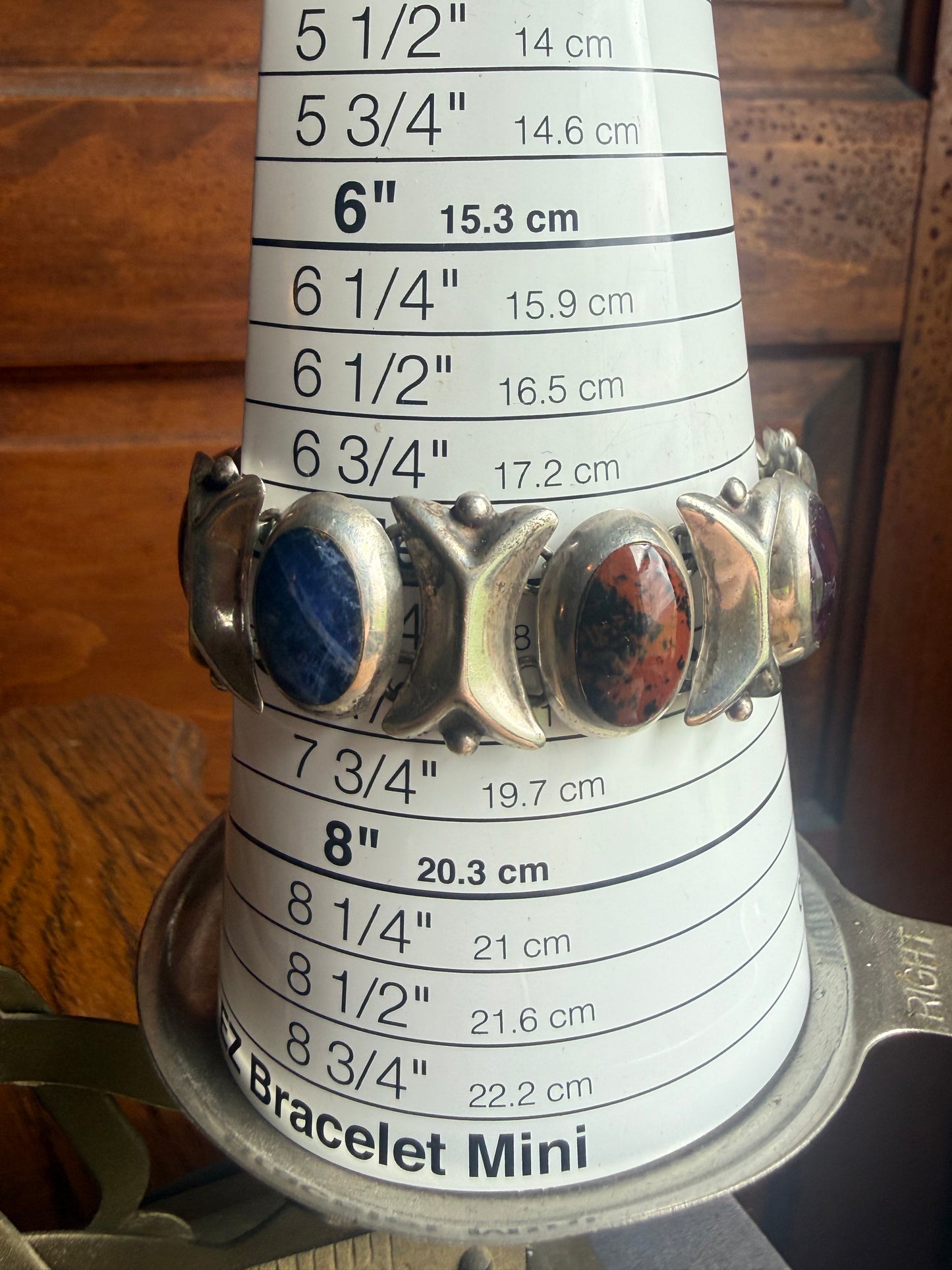 Multi Stone Sterling Silver Bracelet