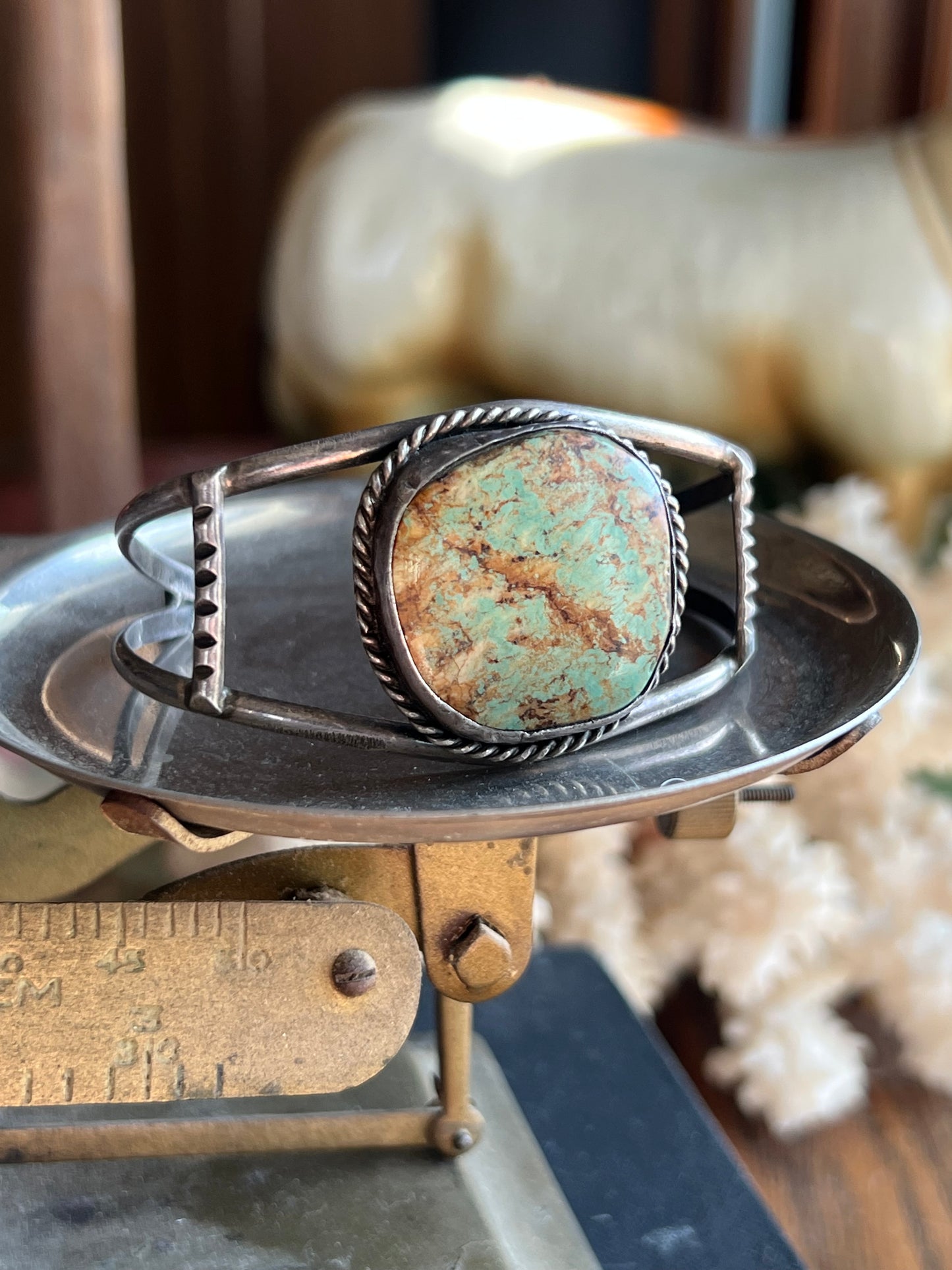 Sonoran Gold Turquoise Stone Open Frame Cuff