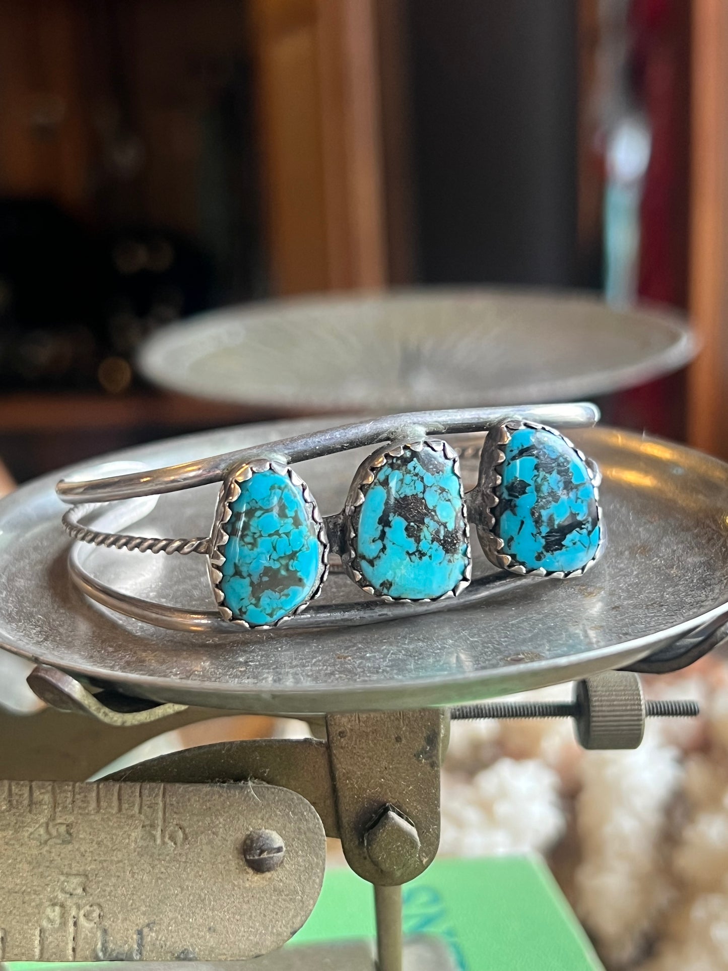Kingman Turquoise 3-Stone Cuff