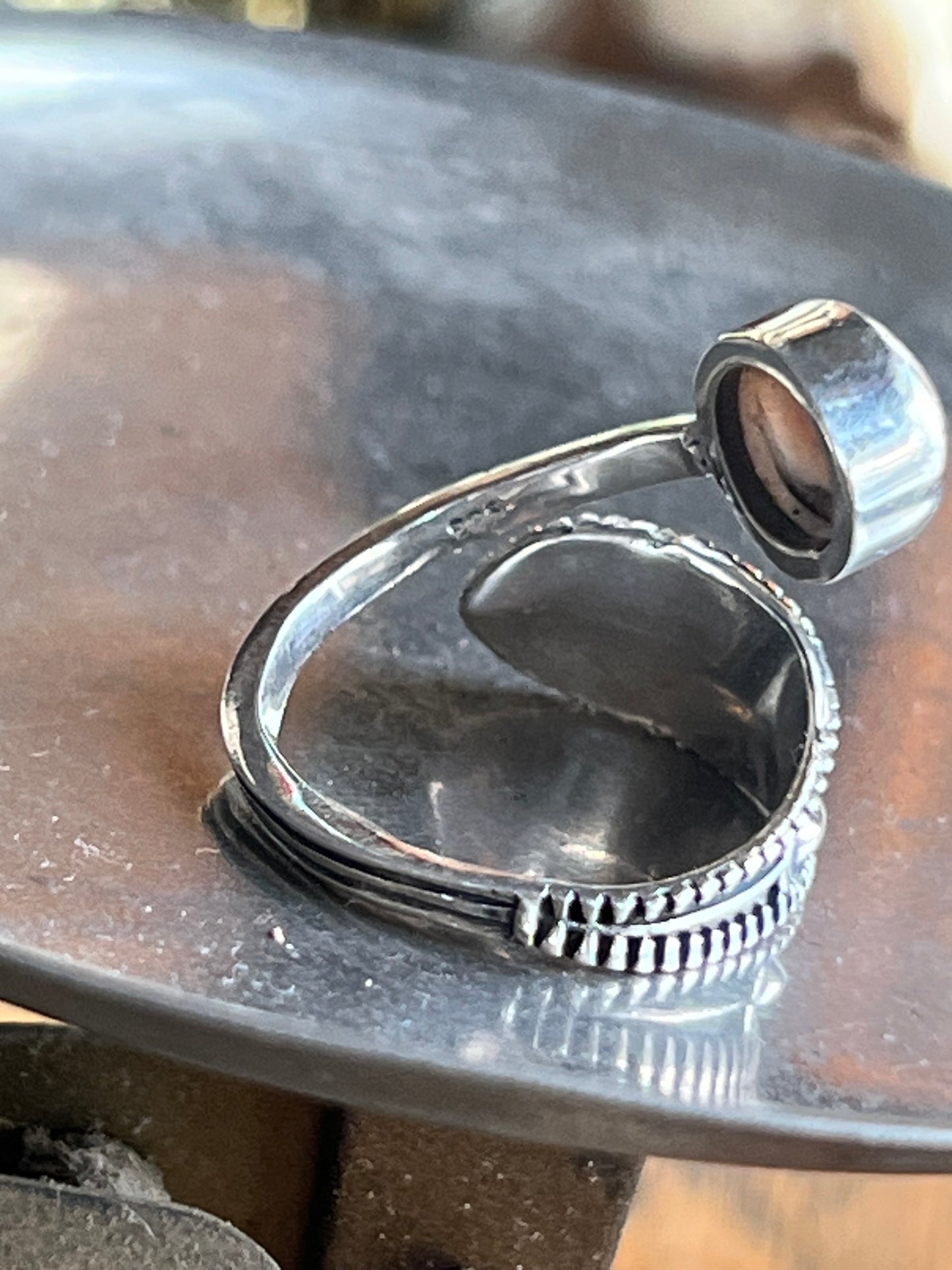 Spiny Oyster & Sterling Silver Wrap Ring