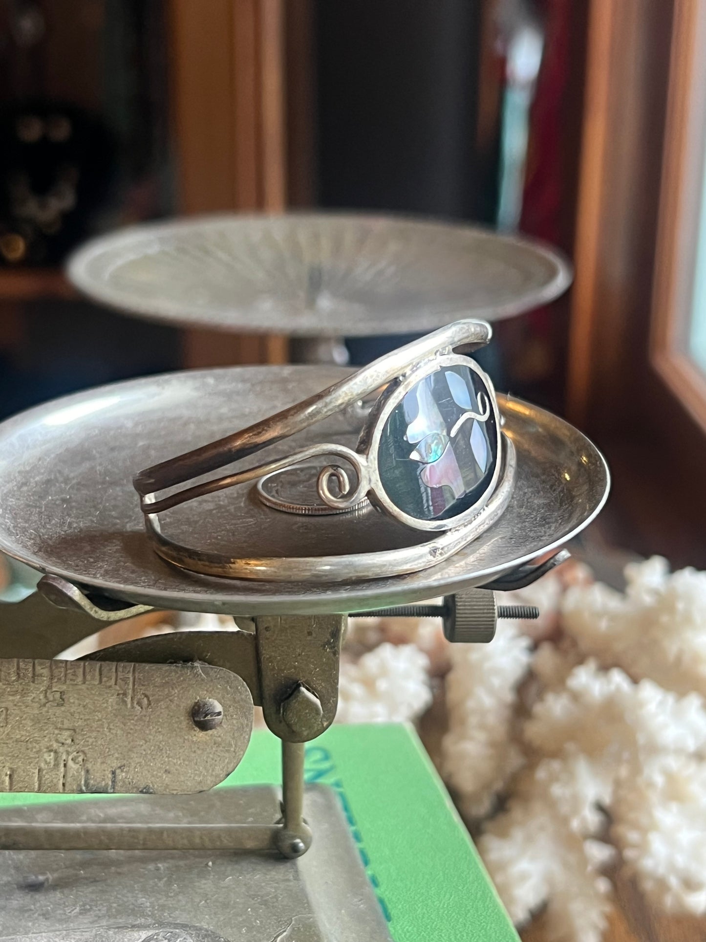 Vintage Mother of Pearl Inlay Cuff