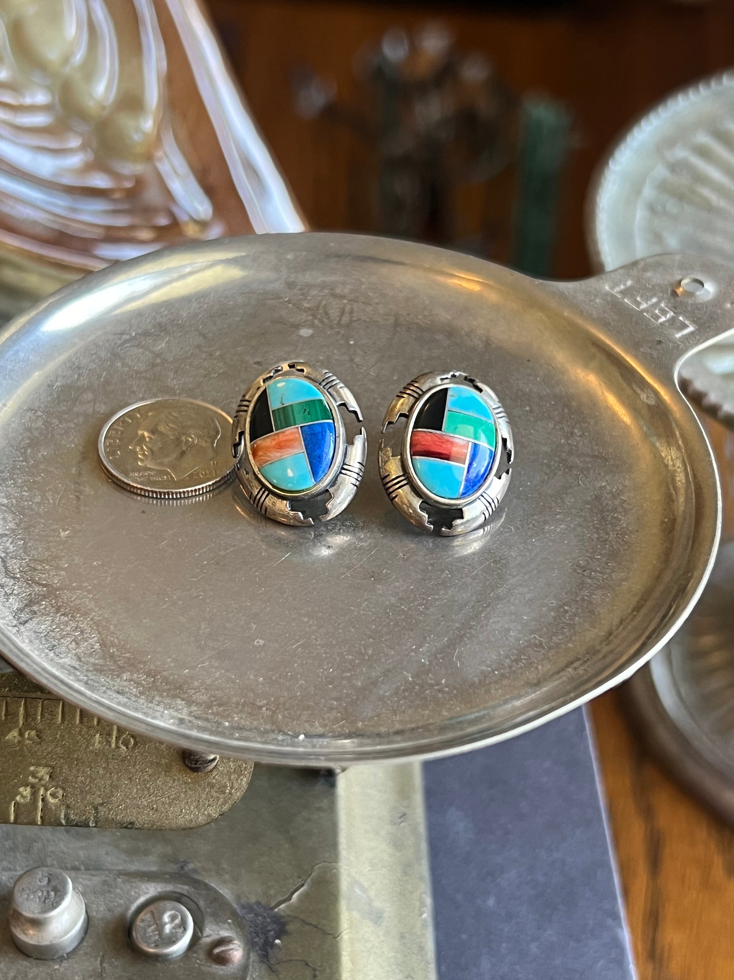 Multi-Color Inlay Earrings