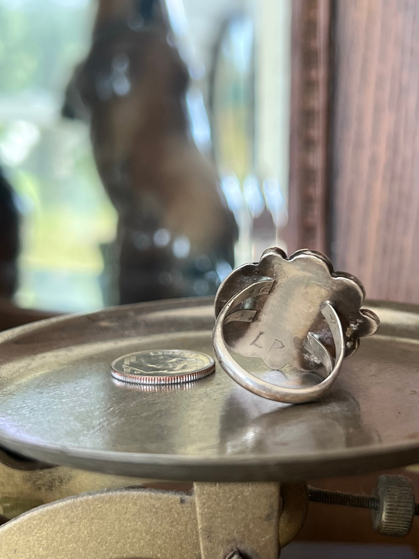 Signed “LP” Fox Turquoise Ring