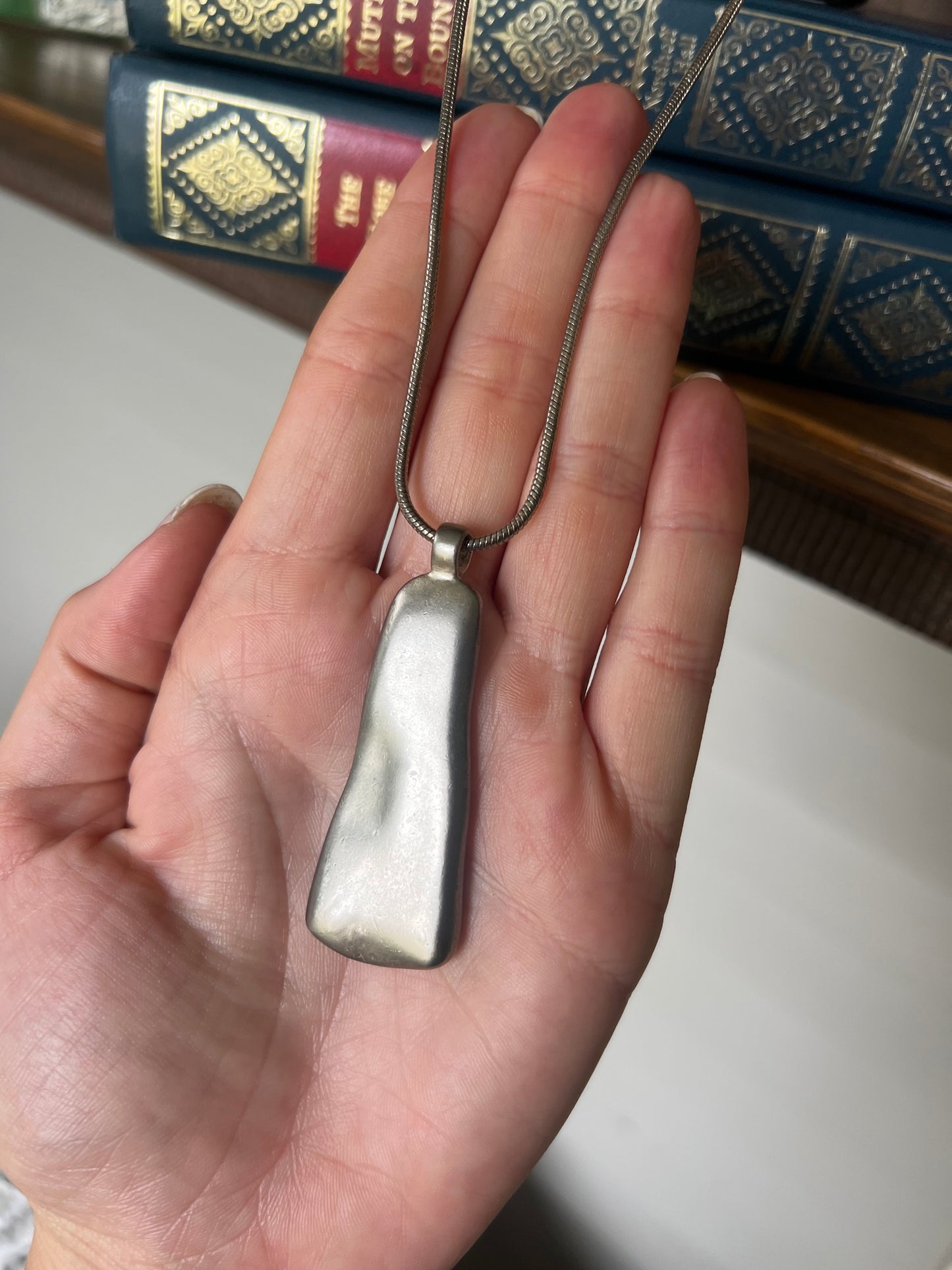 Chunky Silver Pendant on Chain Necklace