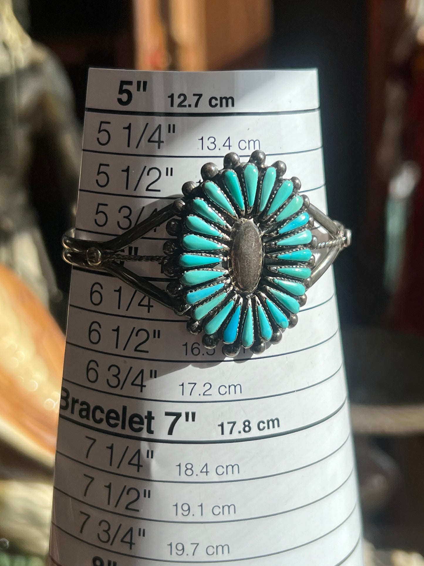 Turquoise Zuni & Sterling Silver Cuff