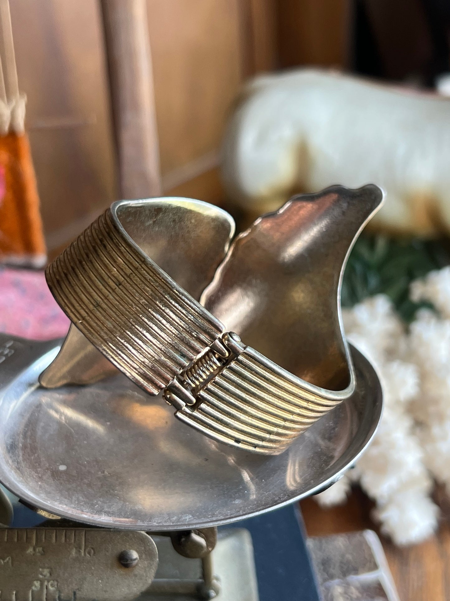 Vintage Angel Wings Snap Cuff
