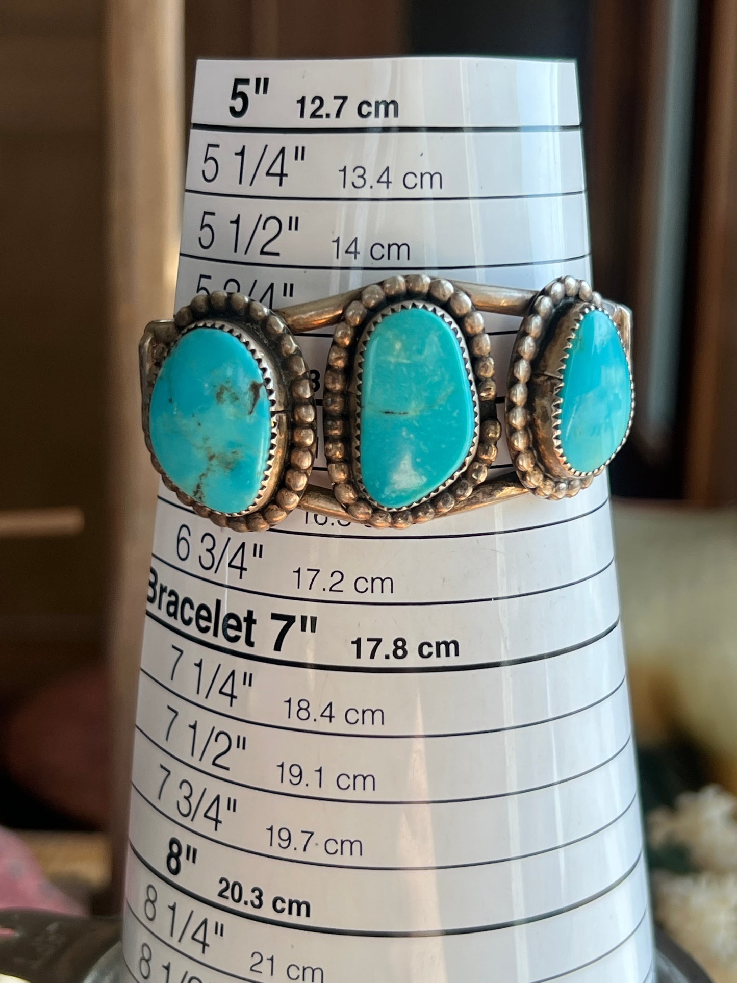 Kingman Turquoise 3-Stone Cuff