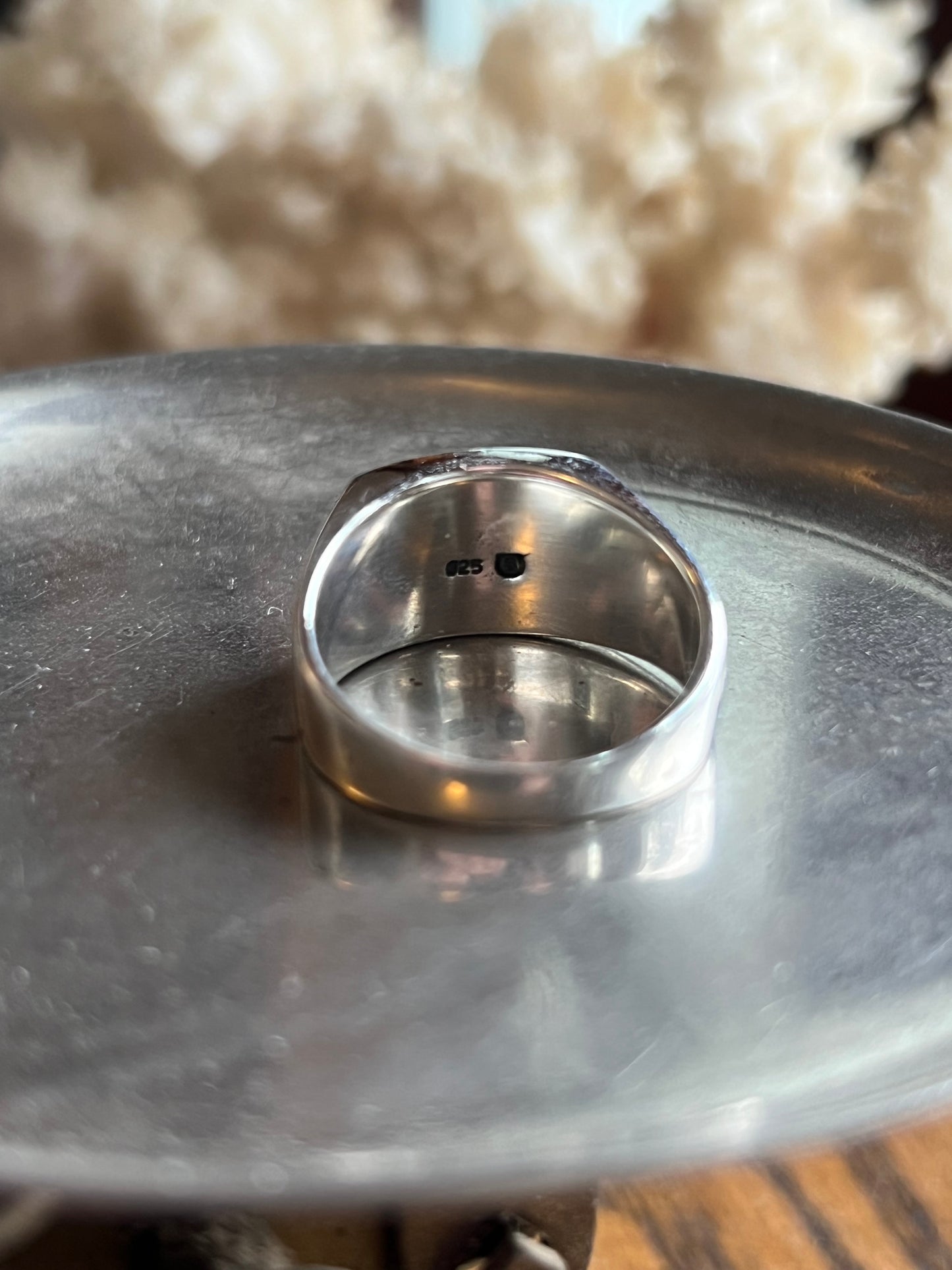 Crushed Turquoise/Green Inlay & Sterling Silver Ring