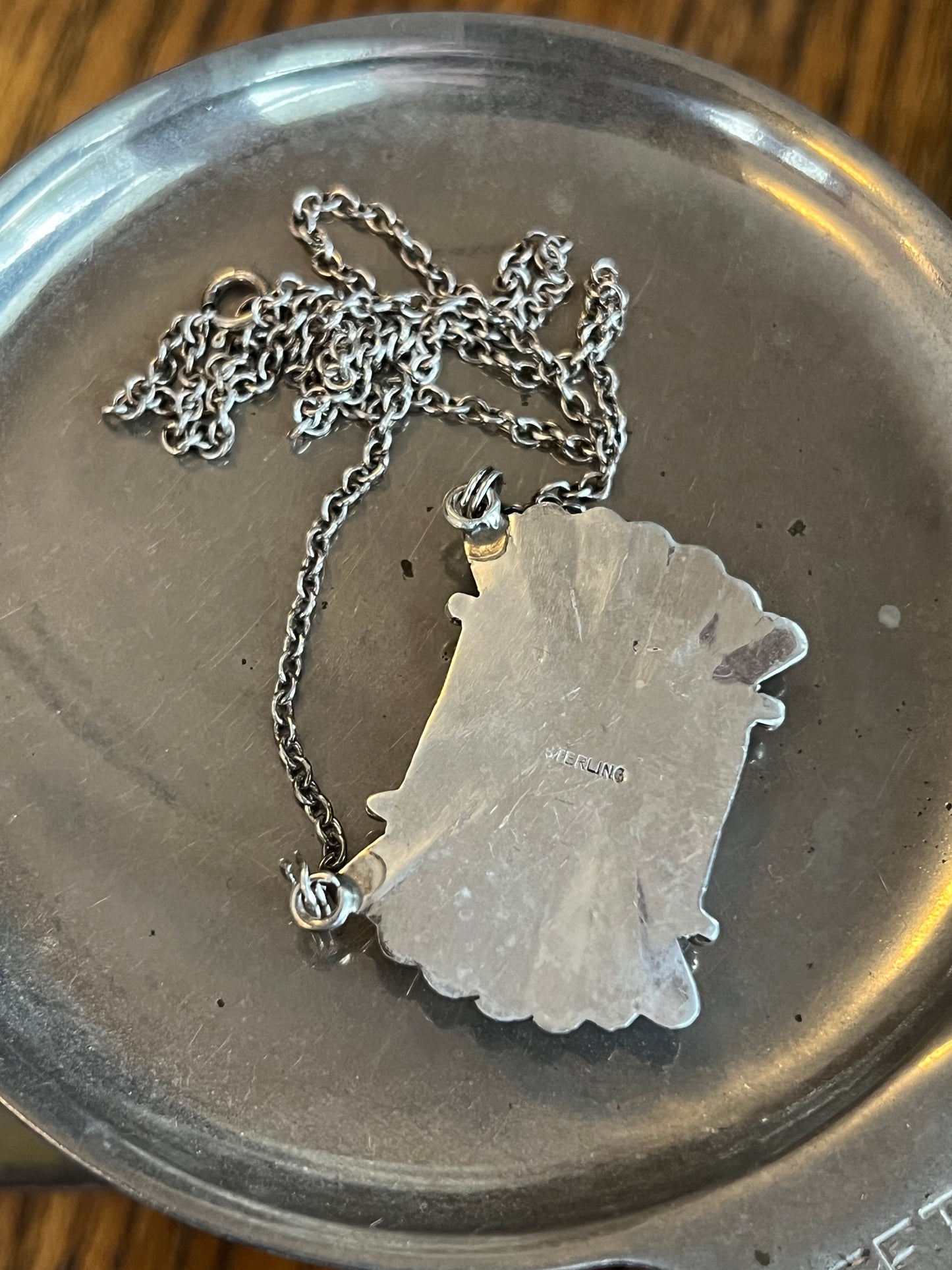 White Buffalo Bar & Sterling Silver Necklace