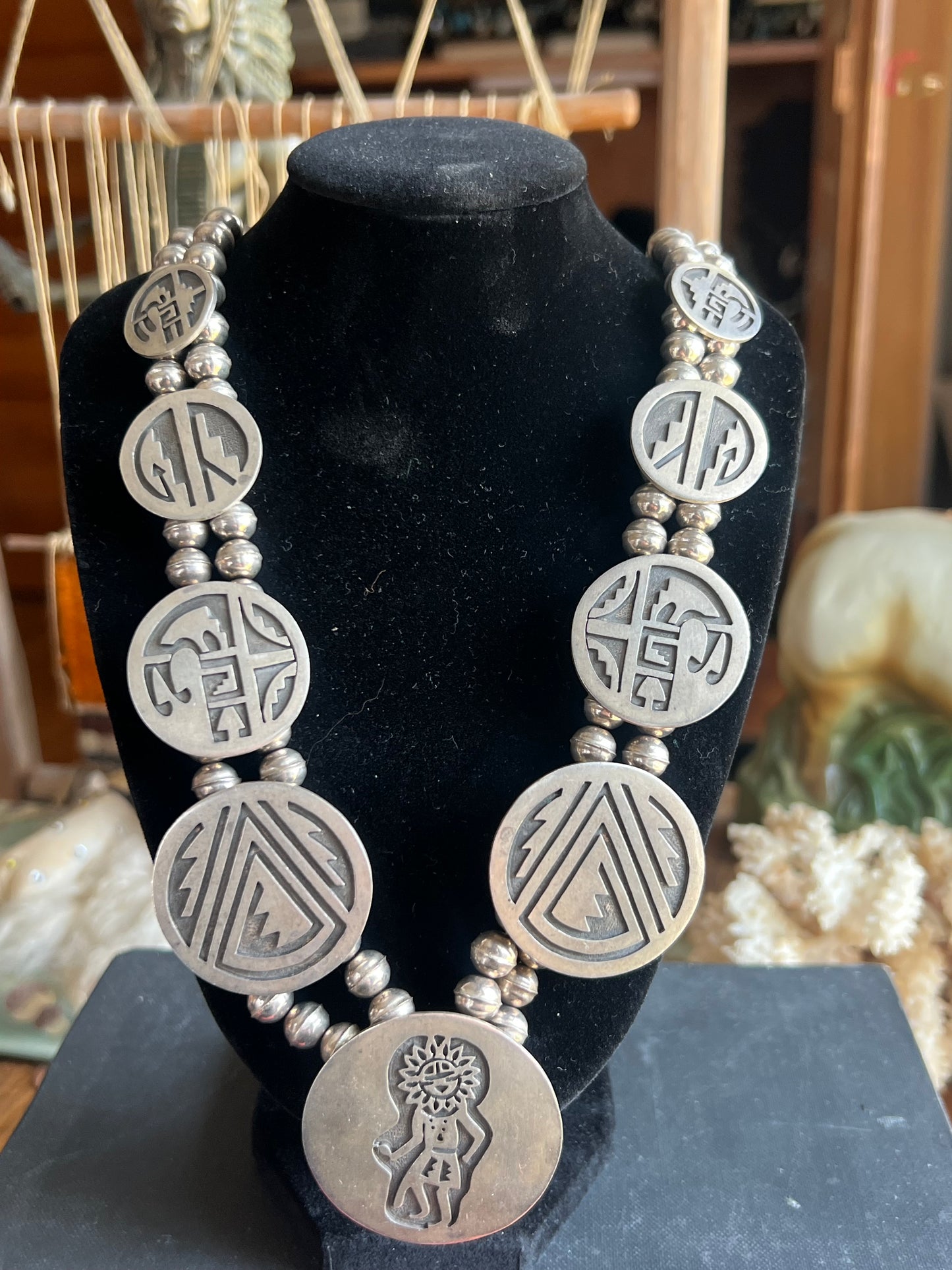 Sterling Silver Overlay Squash Blossom Necklace