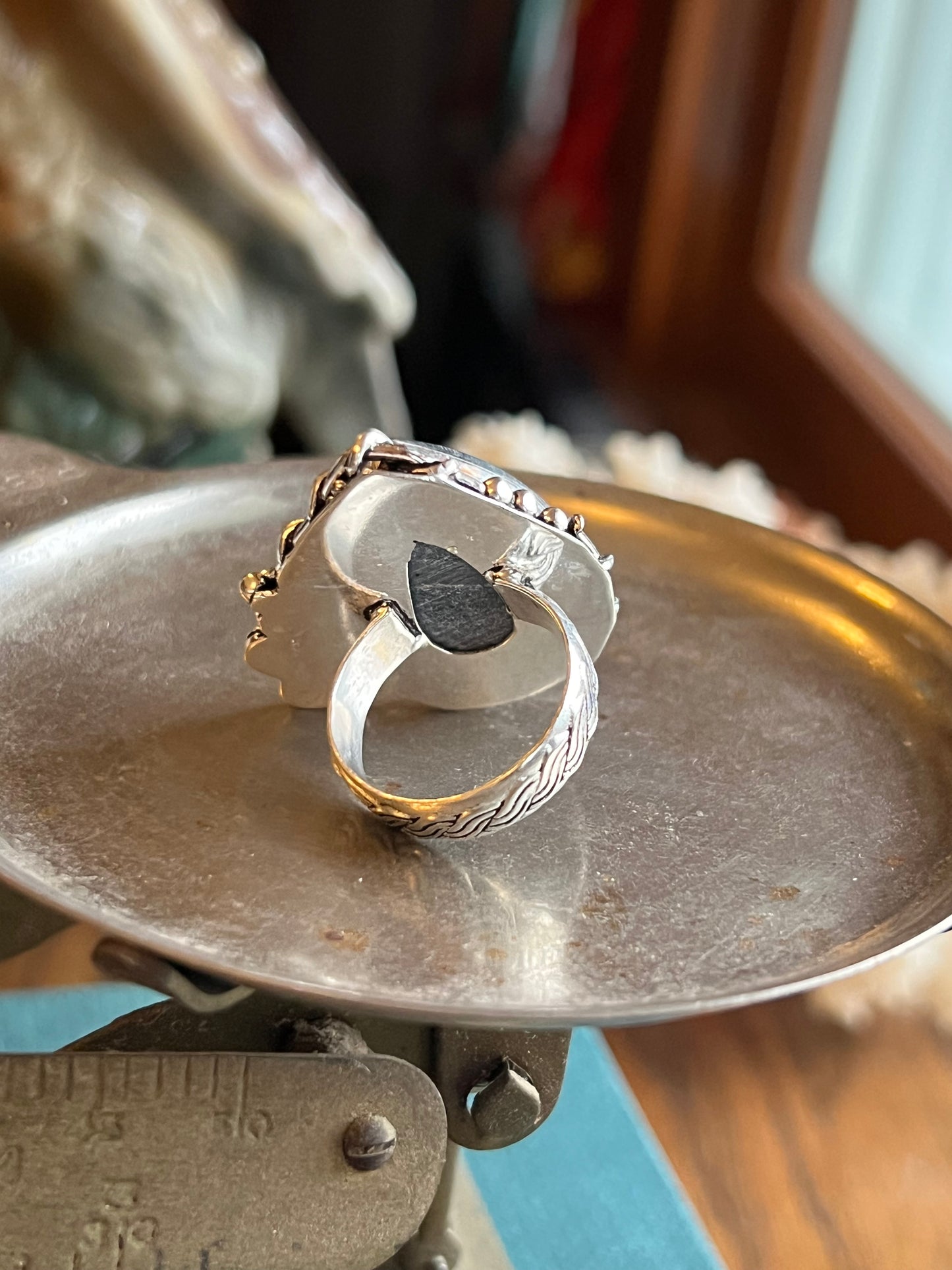 Iridescent Mother of Pearl Sterling Silver Ring