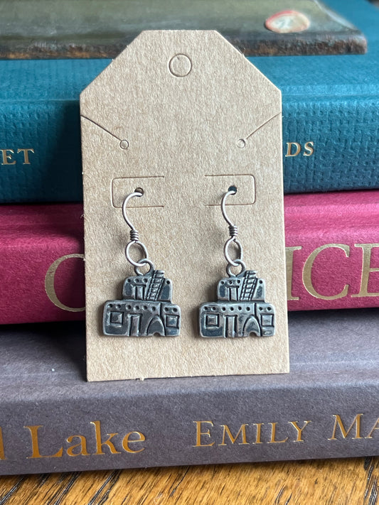 Sterling Silver Adobe Pueblo Hook Earrings