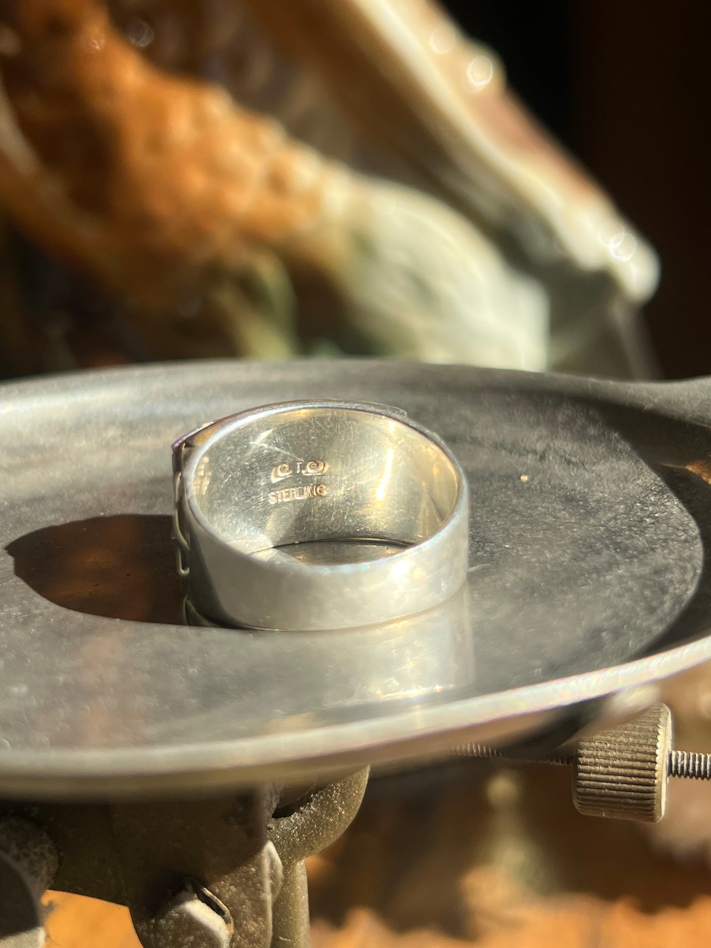 “LG LO” Sterling Silver Multicolor Block Ring