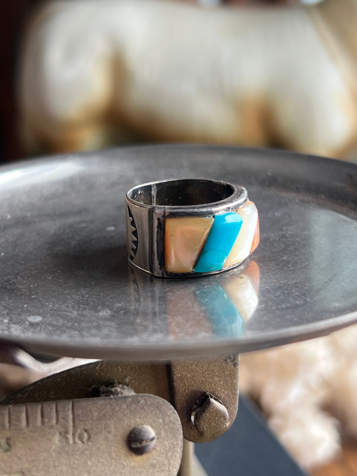 MOP/Spiny Oyster/Turquoise Ring