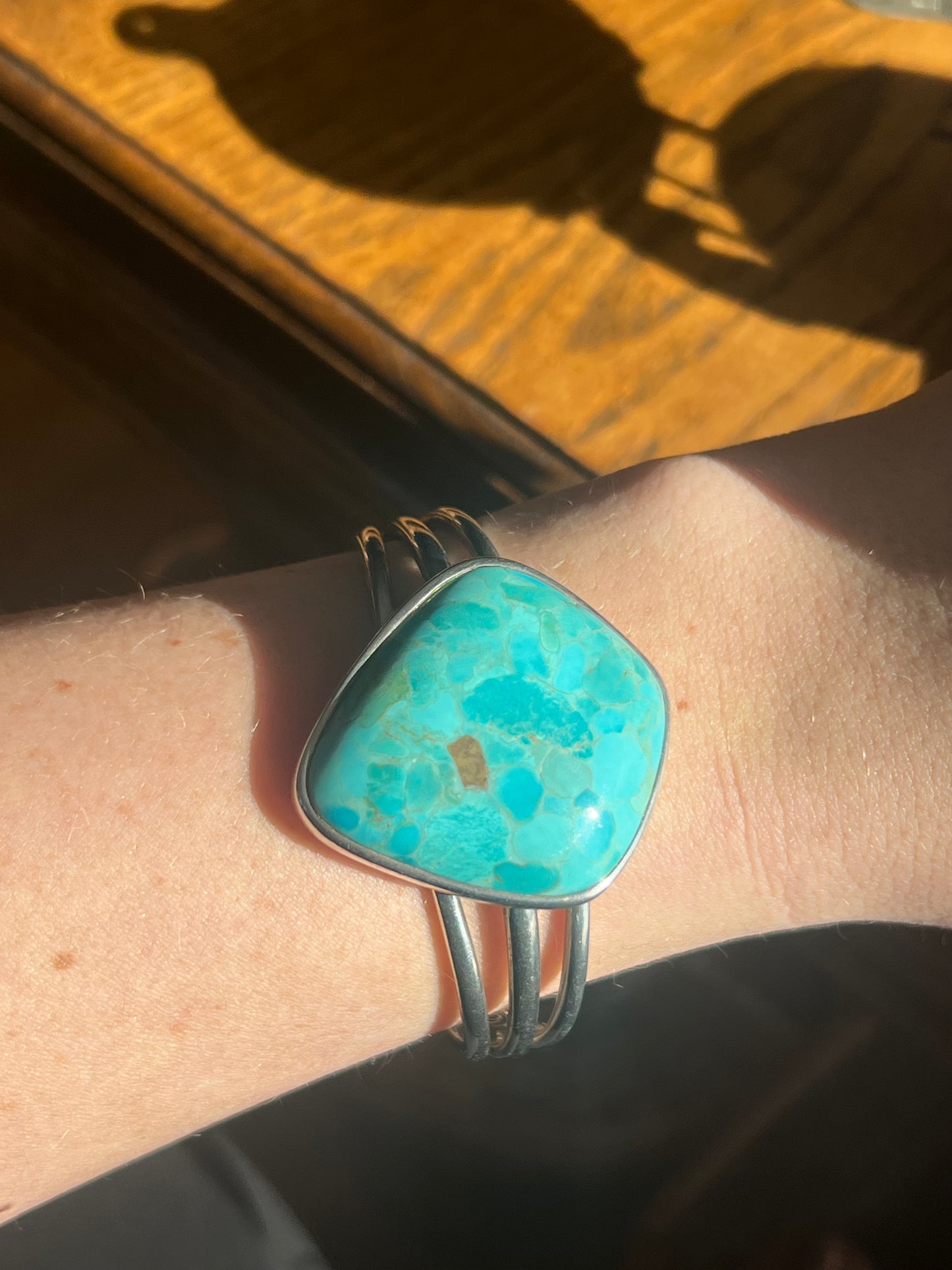 Cabochon Turquoise Sterling Silver Cuff