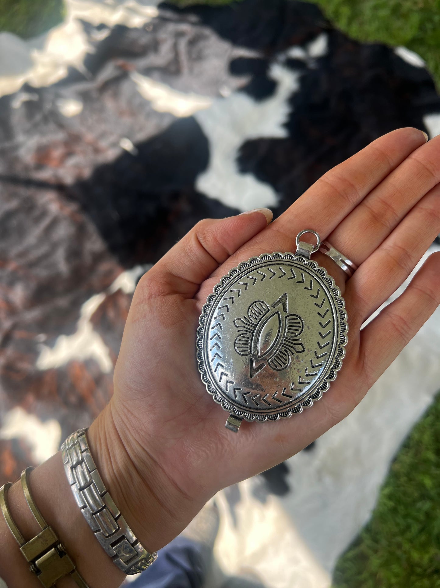 Large Silver Conch Pendant