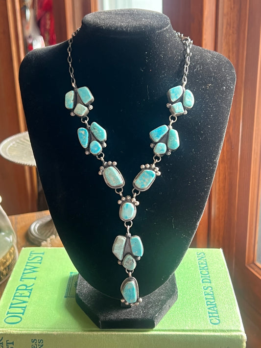 Dave Skeets Kingman Turquoise Lariat Necklace