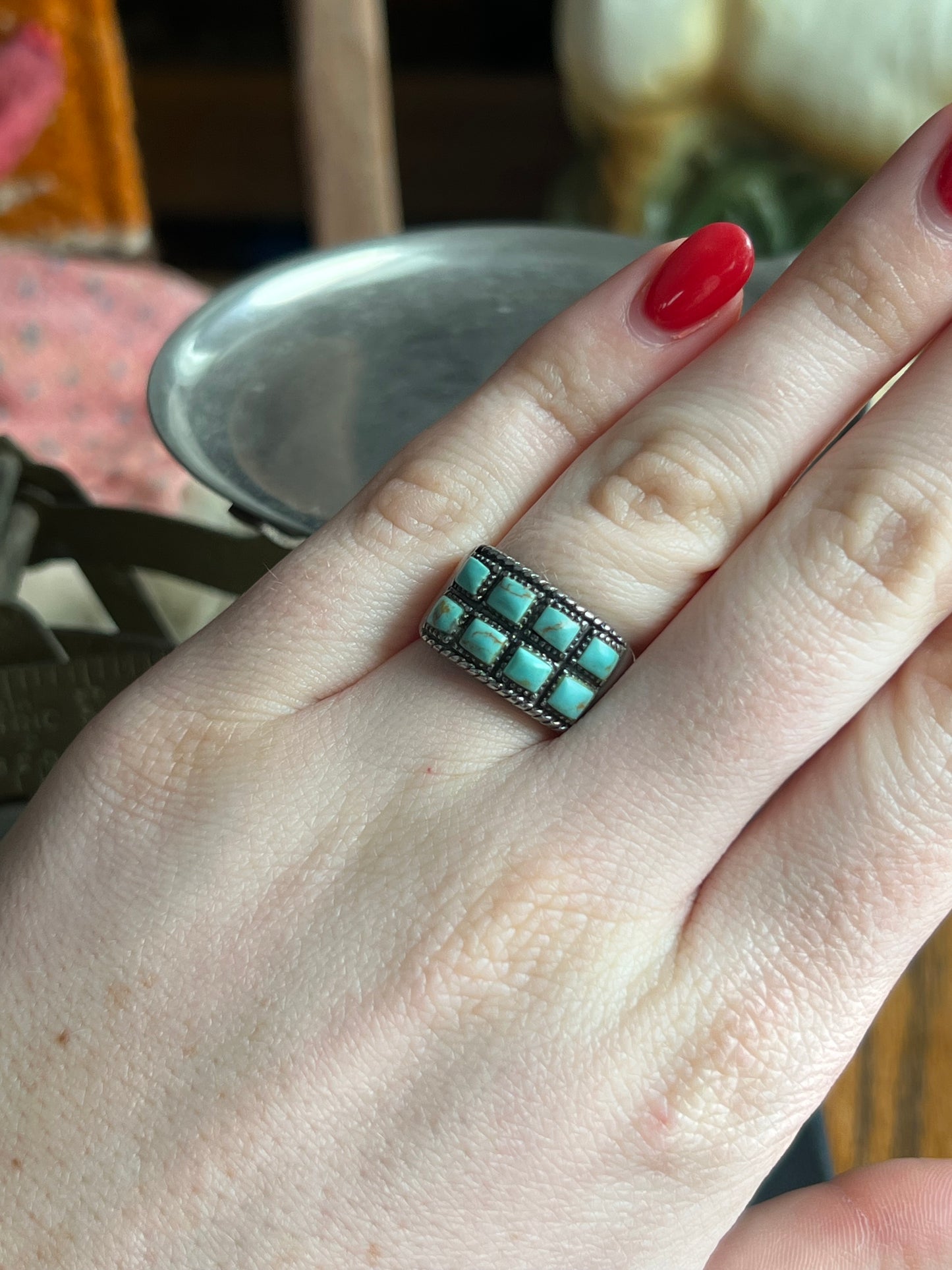 8-Stone Turquoise Ring