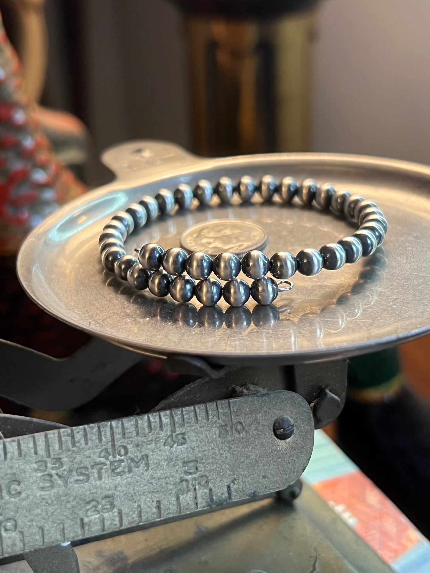 Navajo Pearl Bracelet, Memory Wire