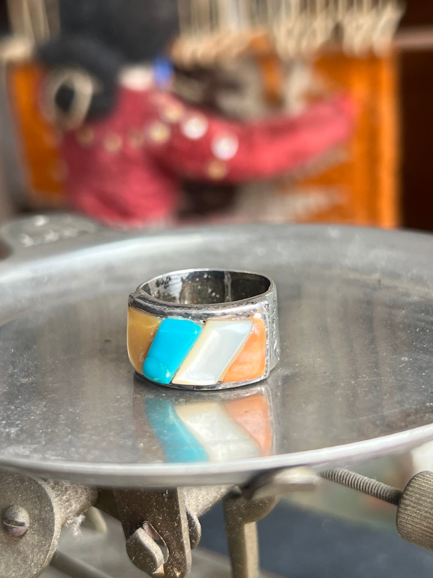 MOP/Spiny Oyster/Turquoise Ring