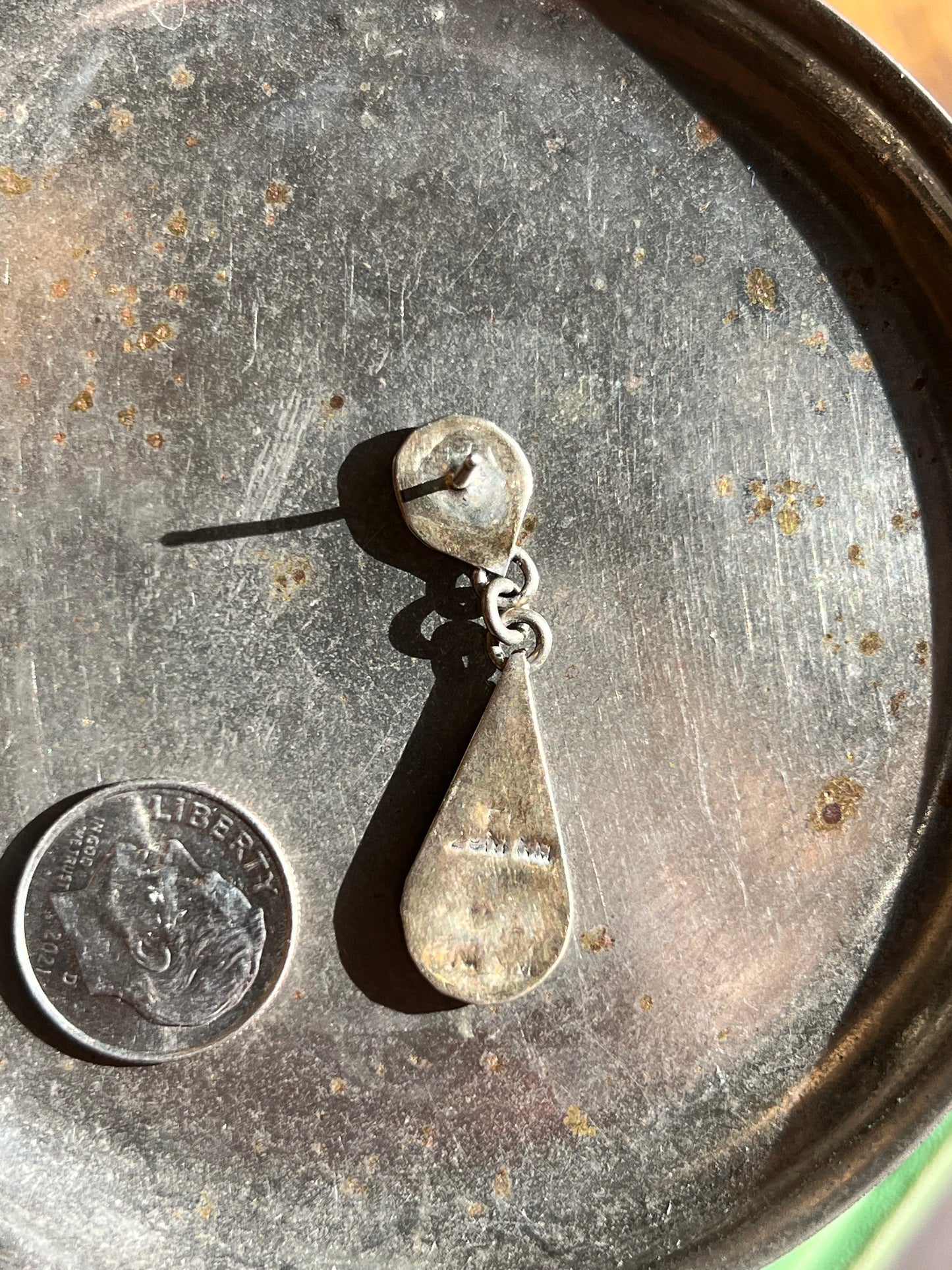 Multi Color Inlay Sterling Silver Drop Earrings
