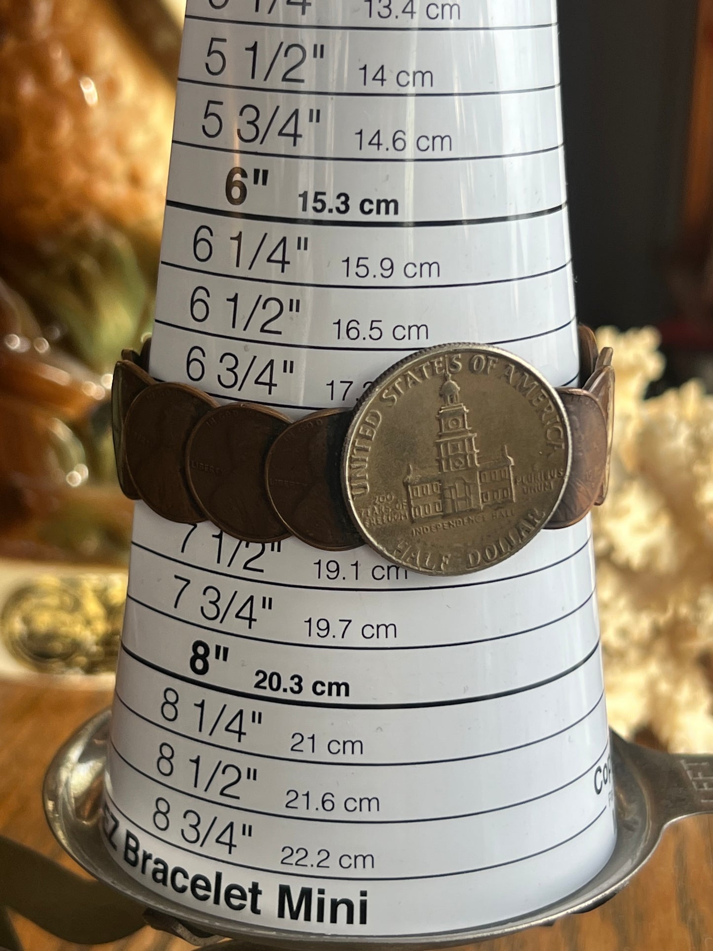 Vintage 1976 Bicentennial Penny Coin Cuff