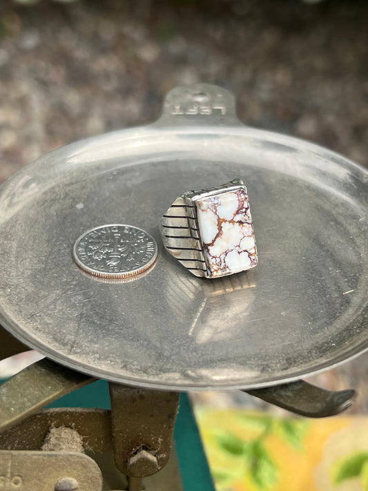 Signed R Wild Horse Stone & Sterling Silver Ring