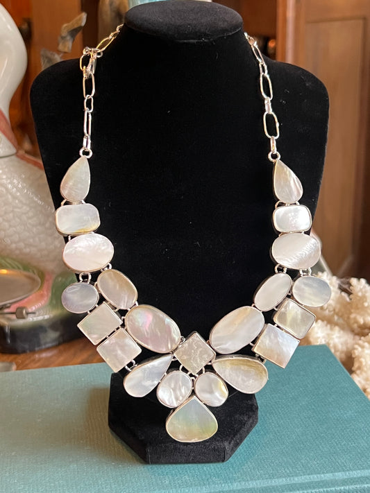 Mother of Pearl Sterling Silver Necklace