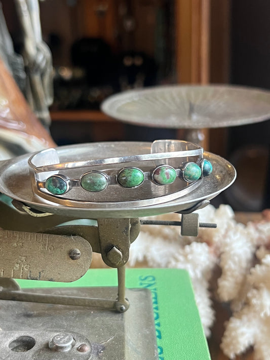 Green Turquoise 6-Stone Cuff