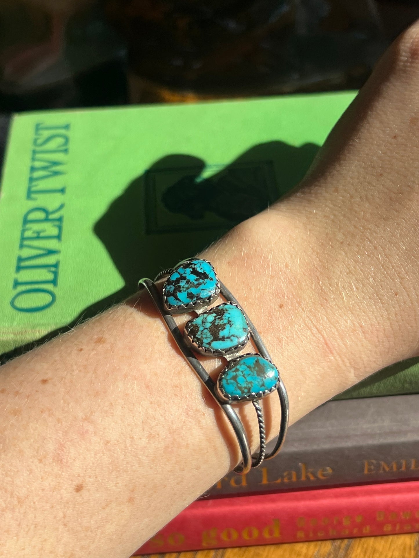 Kingman Turquoise 3-Stone Cuff