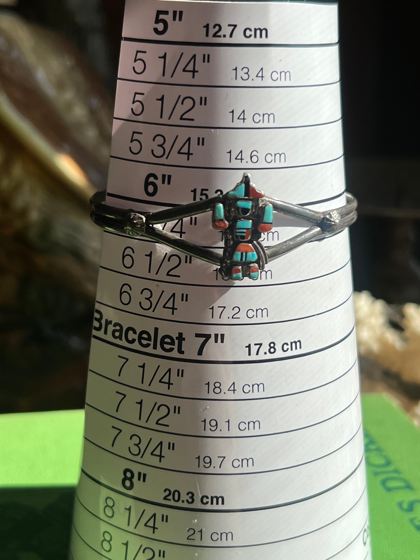 Signed “SJ” Kachina Multi-Stone Cuff