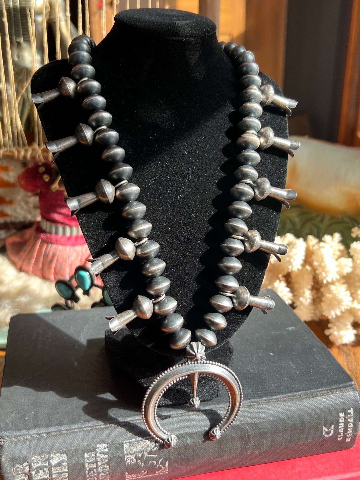 “P+H” Sterling Silver Squash Blossom Necklace