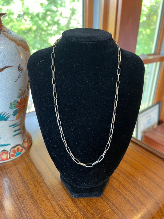 20” Sterling Silver Paperclip Link Chain Necklace