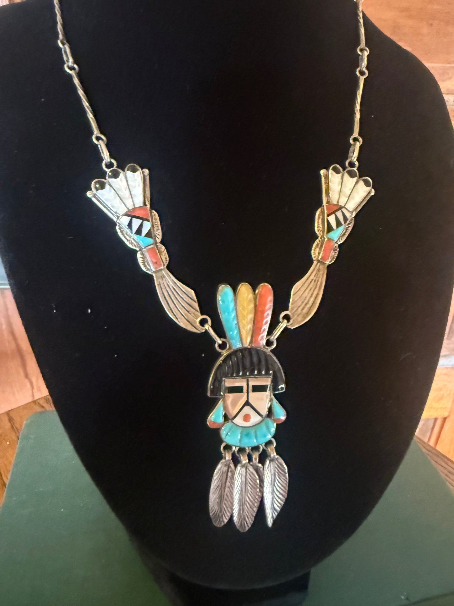 Zuni Multi Color Indian Girl Necklace