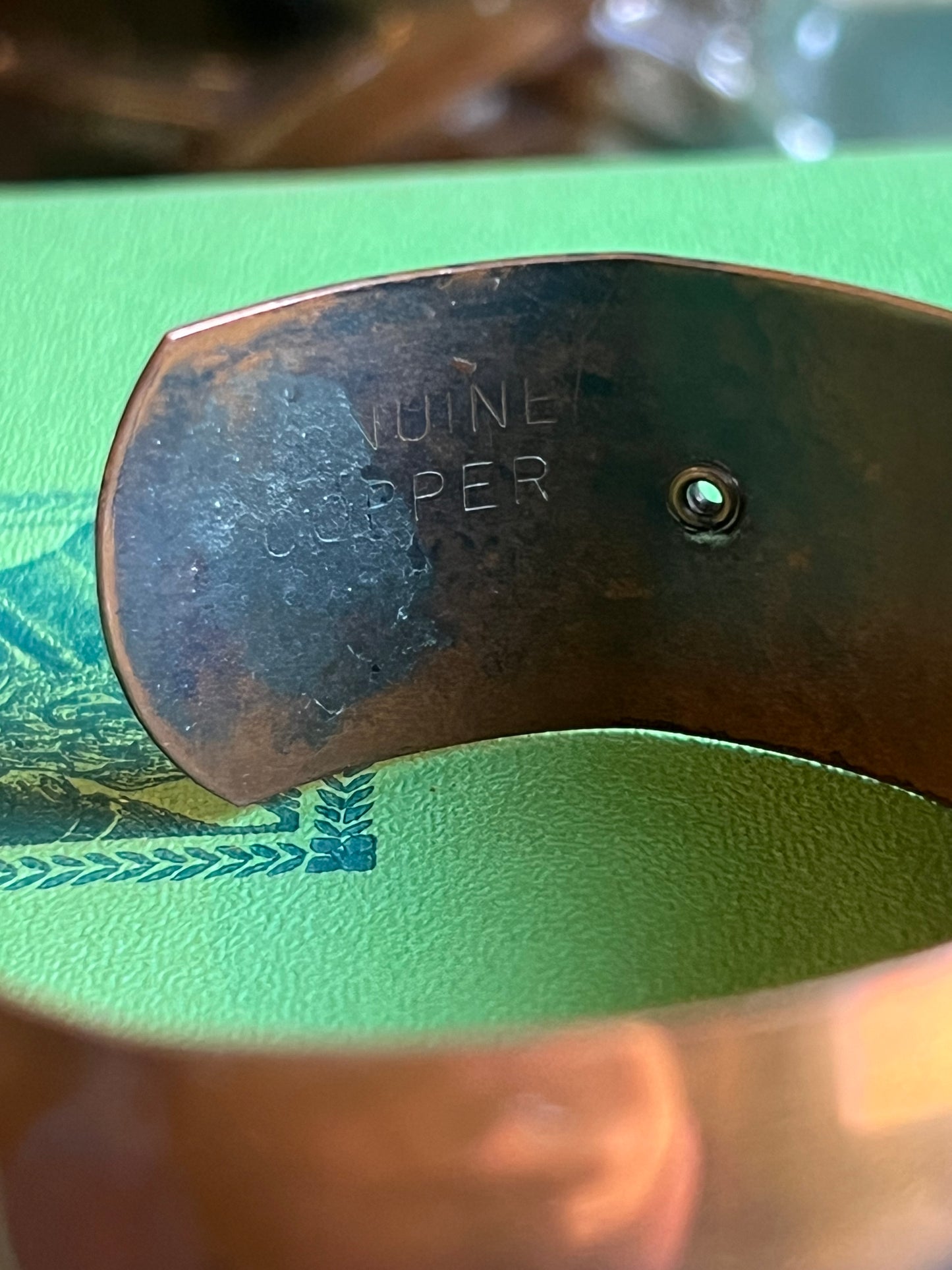 Raised Detailed Copper Cuff