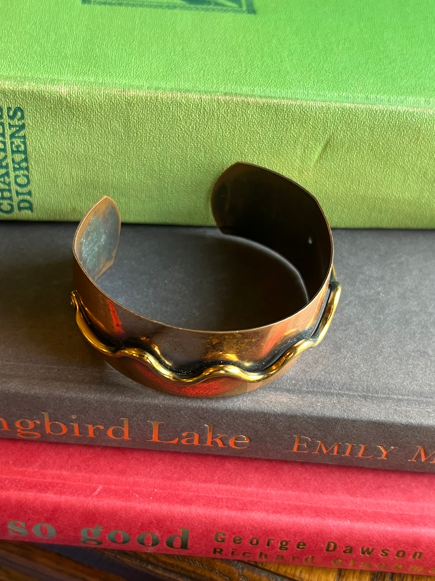 Raised Detailed Copper Cuff