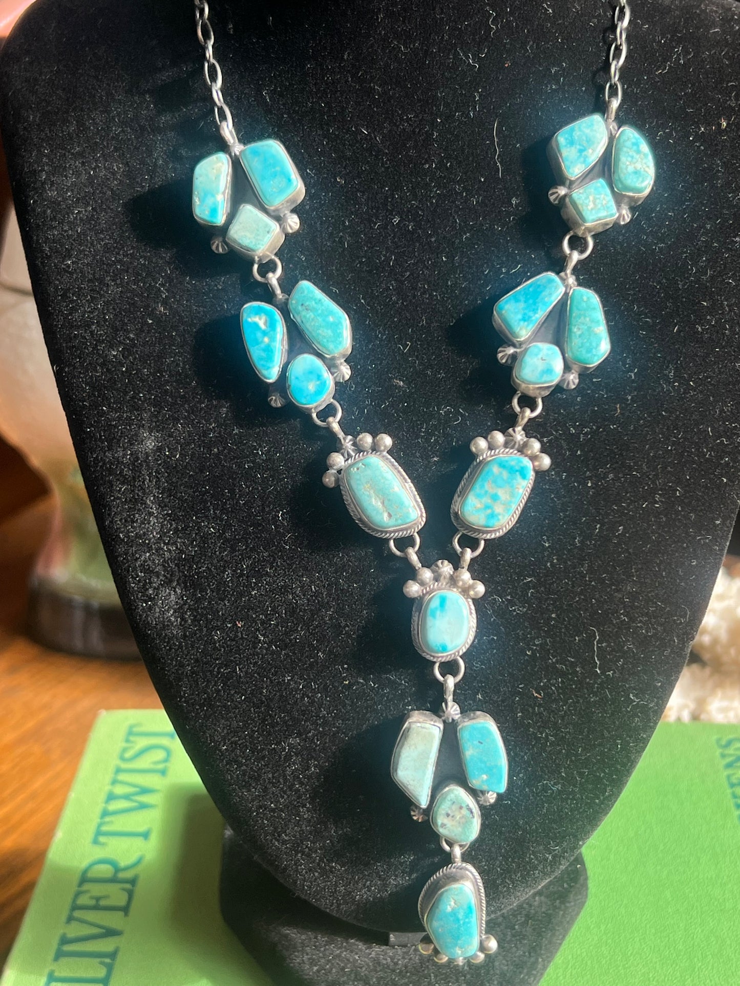 Dave Skeets Kingman Turquoise Lariat Necklace