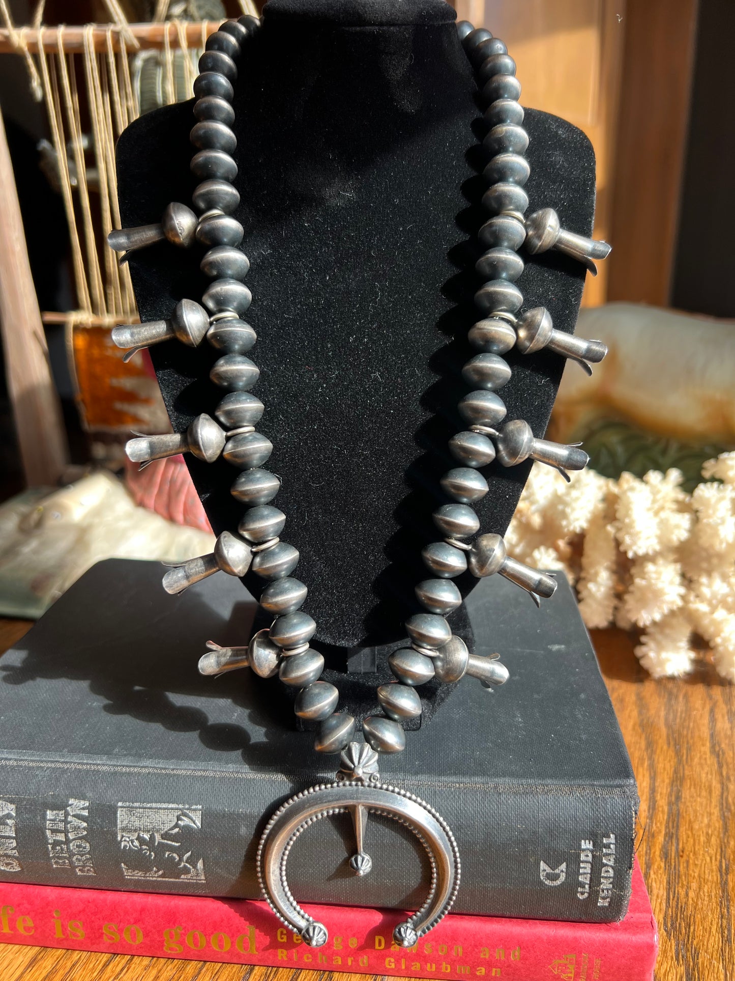 “P+H” Sterling Silver Squash Blossom Necklace