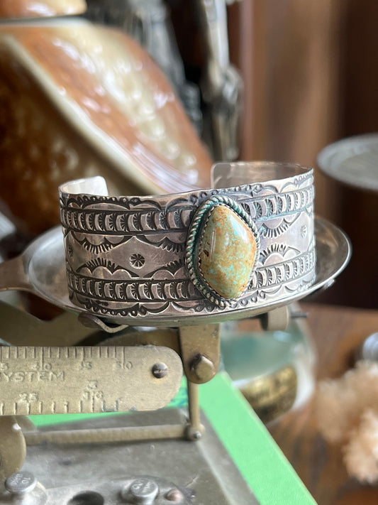 Signed RE Menassa Turquoise Cuff