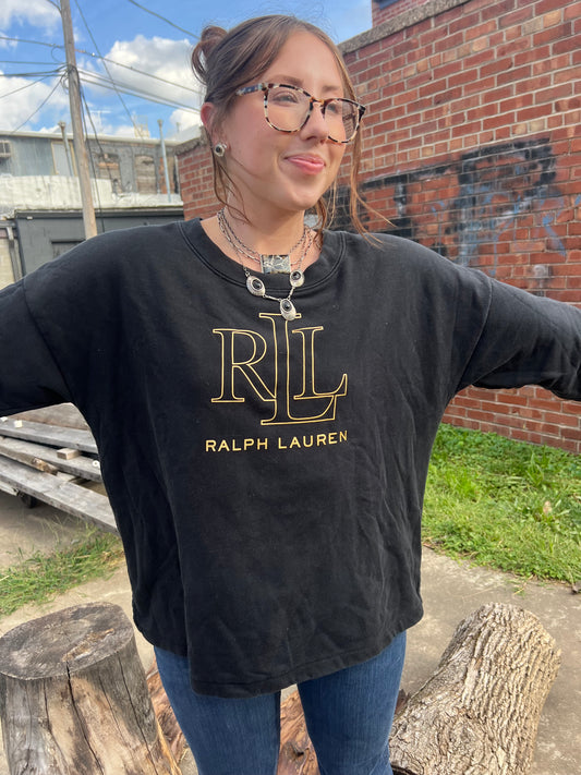 RL Black & Gold Lightweight Crew Neck