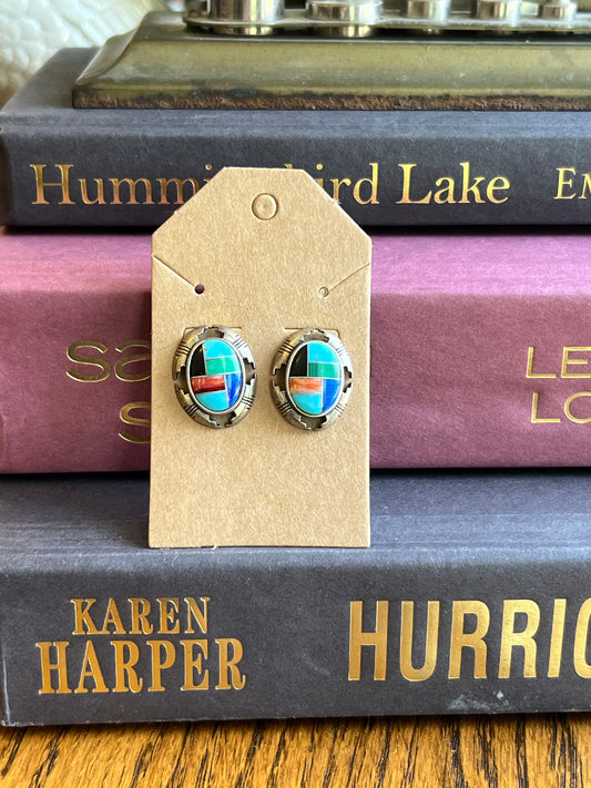 Multi-Color Inlay Earrings