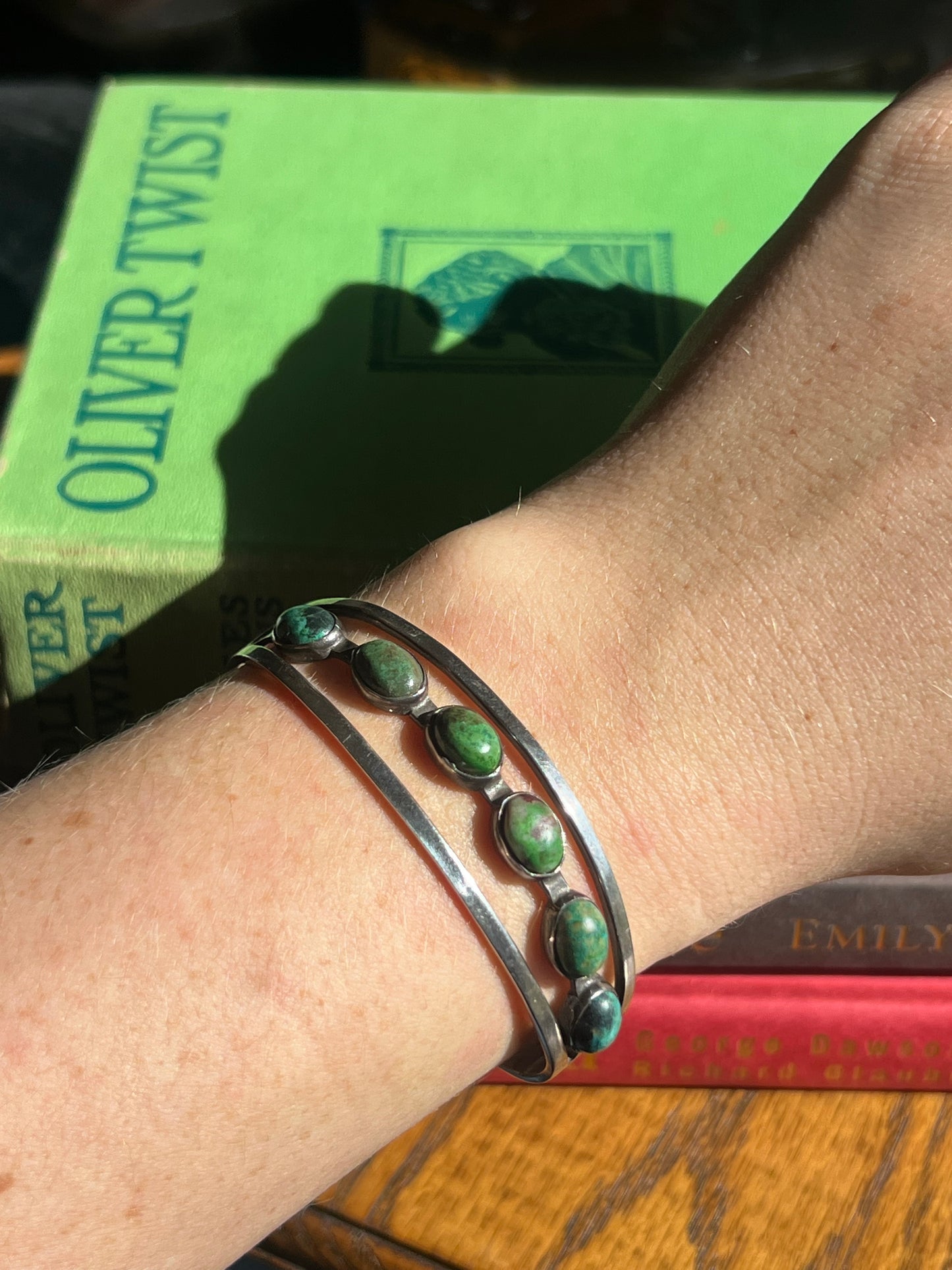 Green Turquoise 6-Stone Cuff