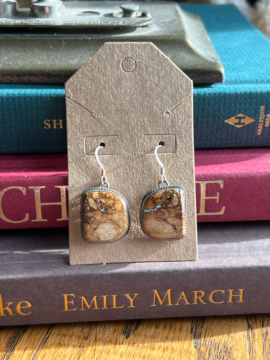 Robert Lincoln Boulder Turquoise Sterling Silver Drop Earrings