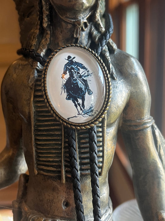 Cowboy Scene Bolo Tie