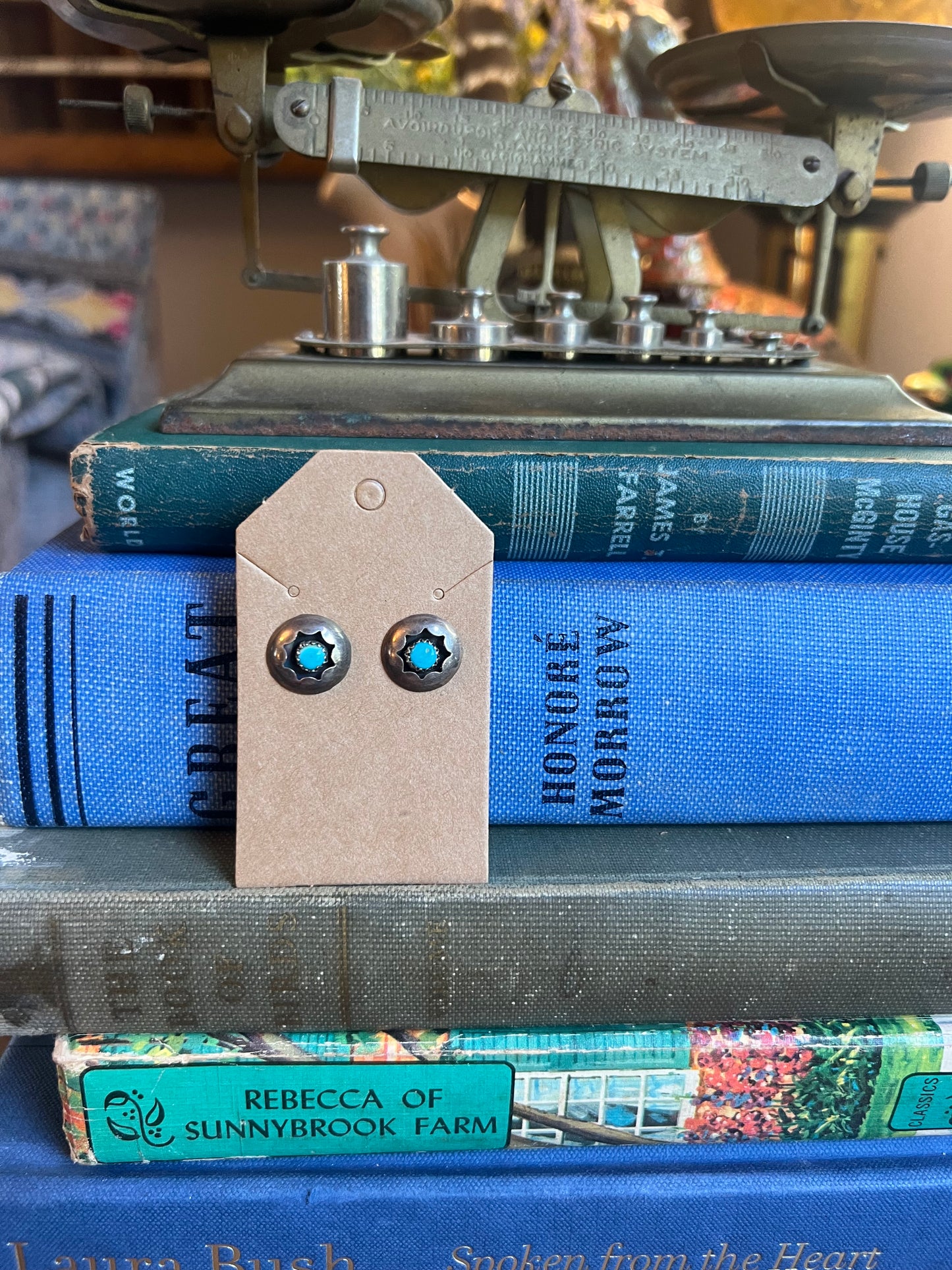 Mini San Bernardino Turquoise Shadow Box Earrings