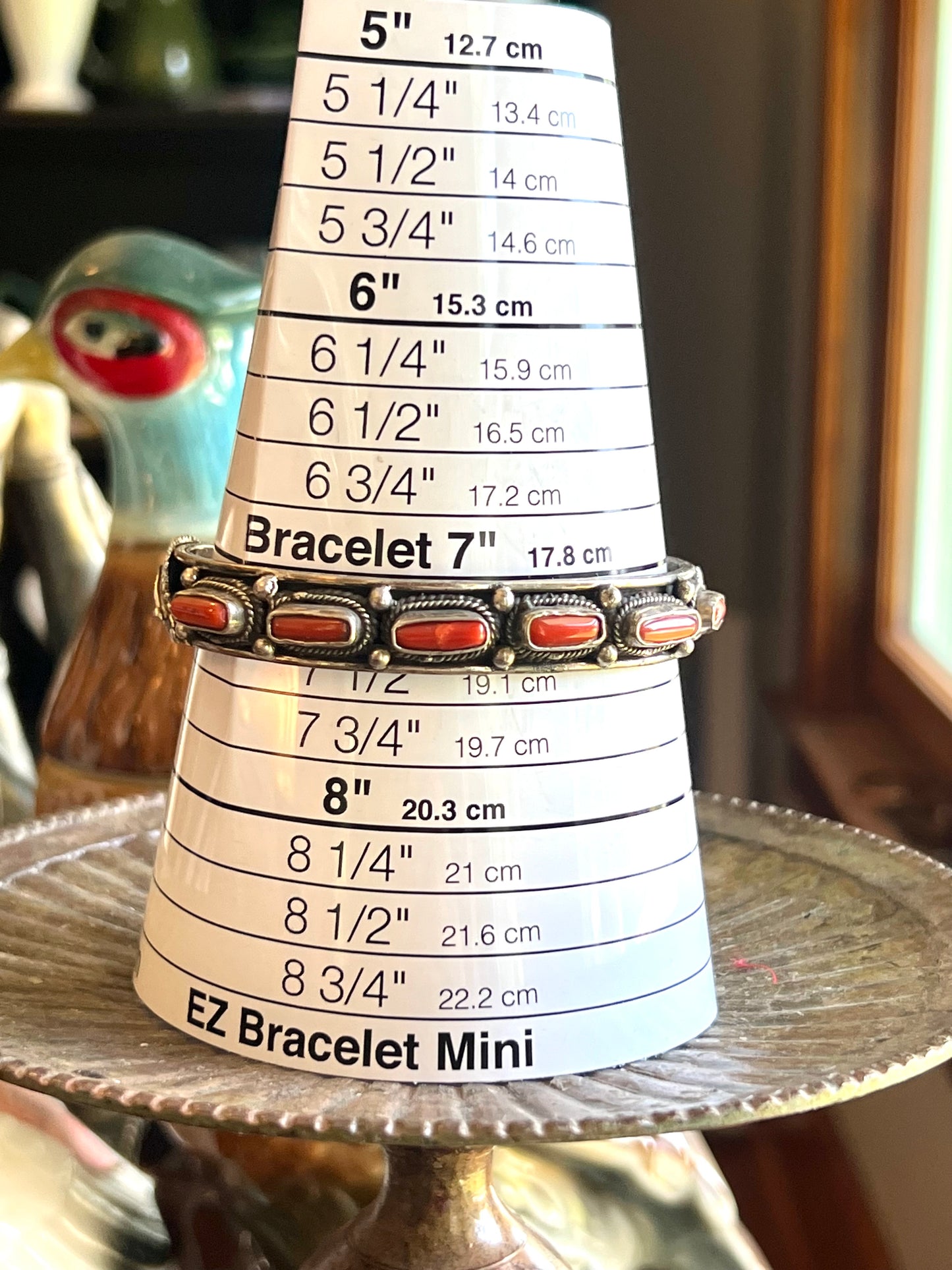 Coral & Sterling Silver Cuff