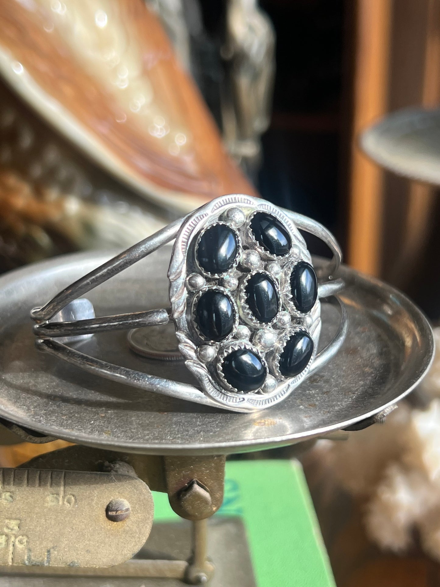 Frannie Platero Sterling Silver Black Onyx Cluster Cuff